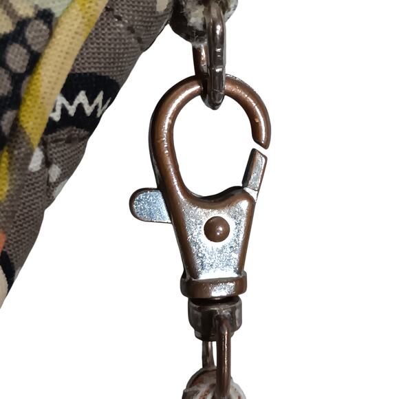 Vera Bradley Mandy Flower Shower Bag, Neoprene  Sleeve and Keychain Yellow Brown - Picture 11 of 13